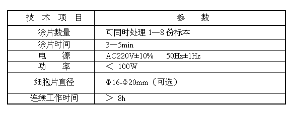 液基薄層細(xì)胞涂片機(jī)B6C技術(shù)參數(shù)